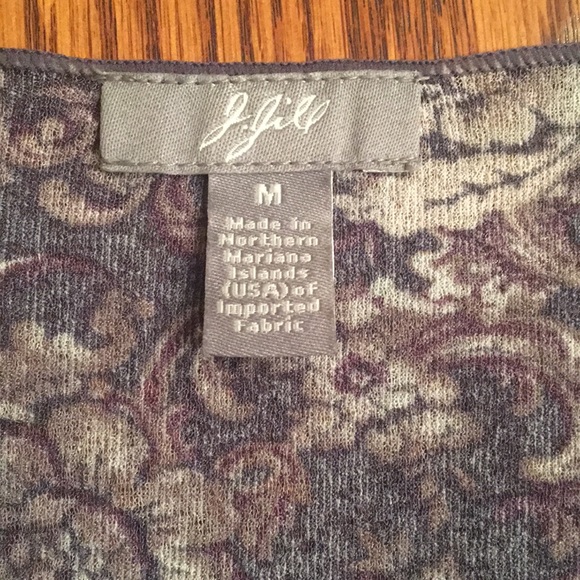JJill gray/ purple print top - Picture 5 of 8